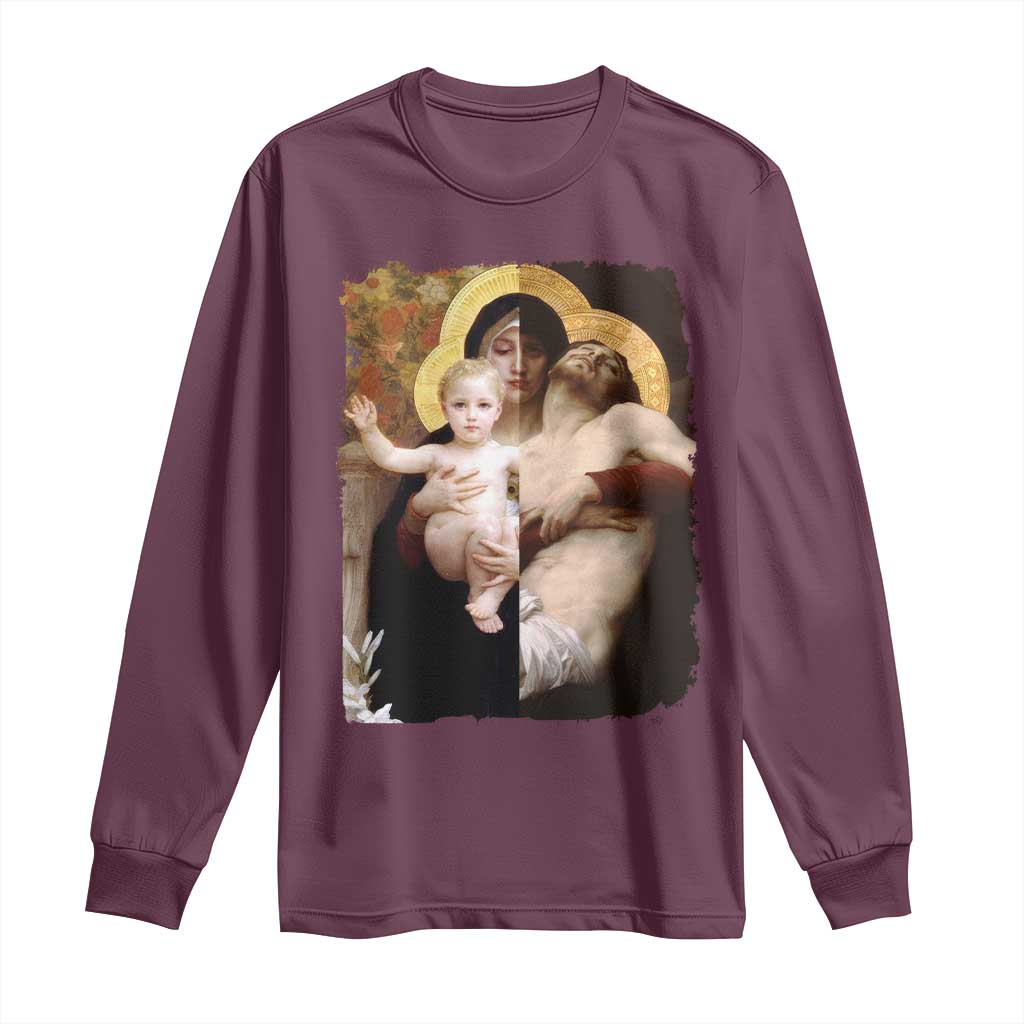Jesus Christ and Mother Mary William Adolphe Bouguereau Art Long Sleeve Shirt