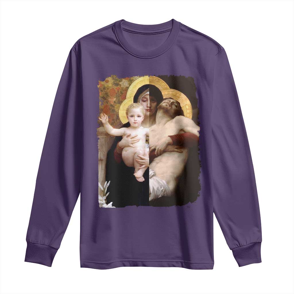Jesus Christ and Mother Mary William Adolphe Bouguereau Art Long Sleeve Shirt