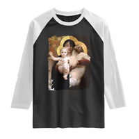 Jesus Christ and Mother Mary William Adolphe Bouguereau Art Raglan Shirt