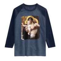 Jesus Christ and Mother Mary William Adolphe Bouguereau Art Raglan Shirt