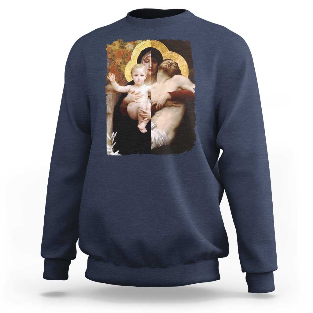 Jesus Christ and Mother Mary William Adolphe Bouguereau Art Sweatshirt