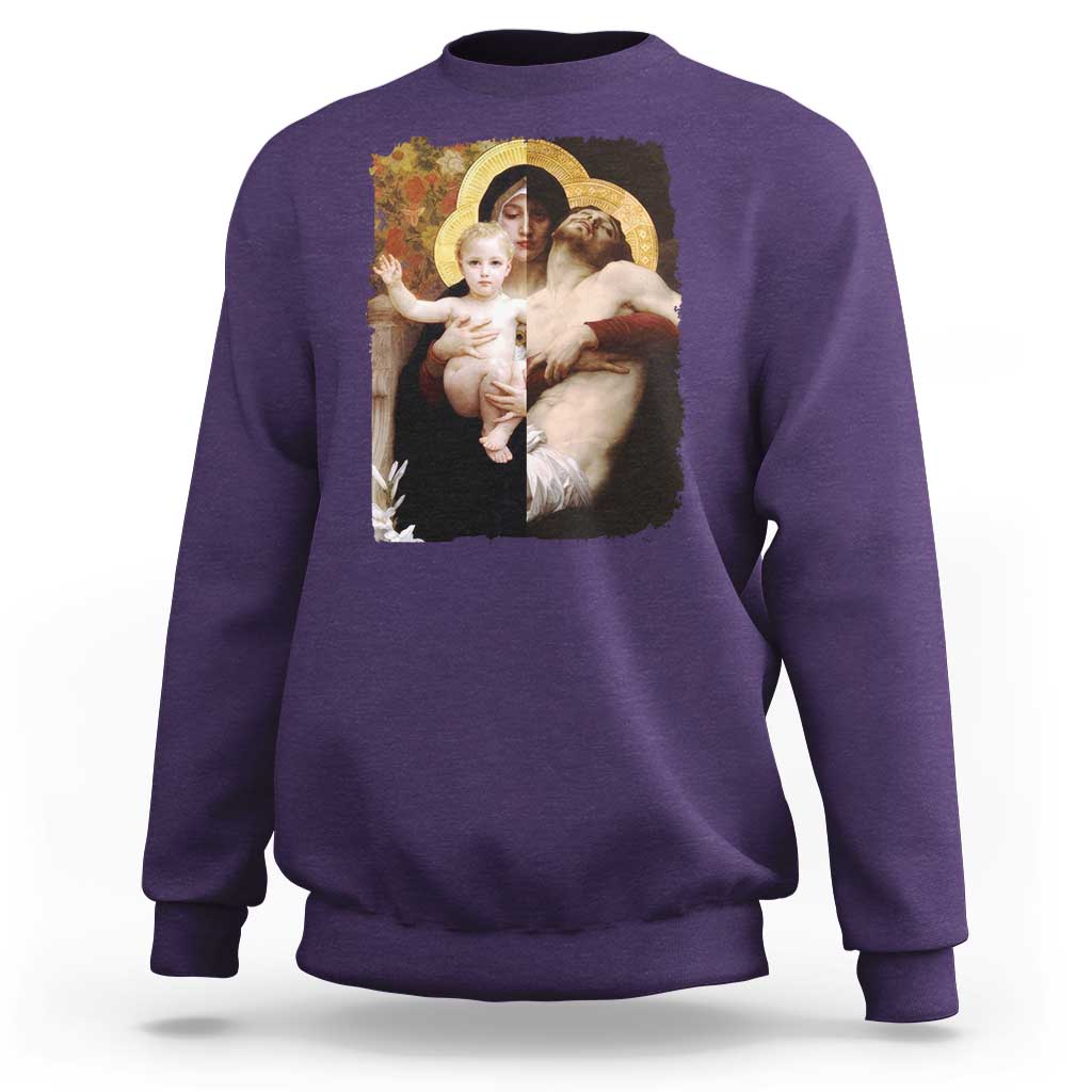 Jesus Christ and Mother Mary William Adolphe Bouguereau Art Sweatshirt