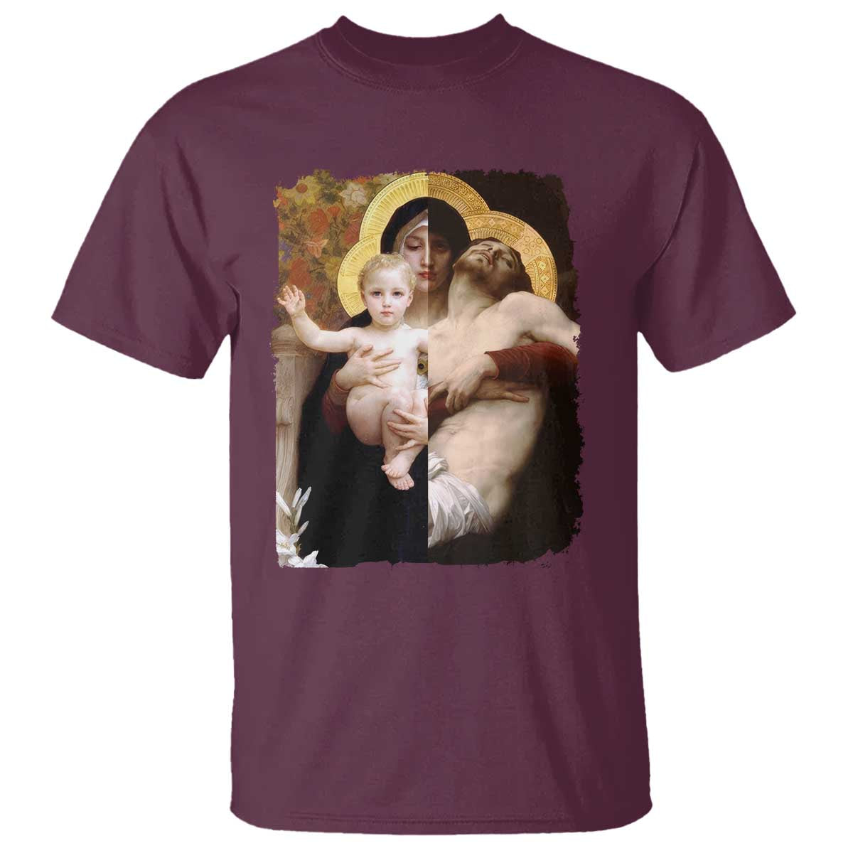 Jesus Christ and Mother Mary William Adolphe Bouguereau Art T Shirt