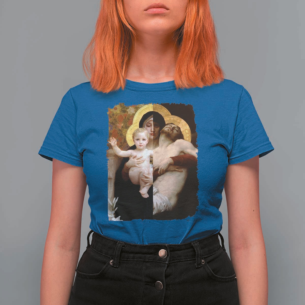 Jesus Christ and Mother Mary William Adolphe Bouguereau Art T Shirt For Women