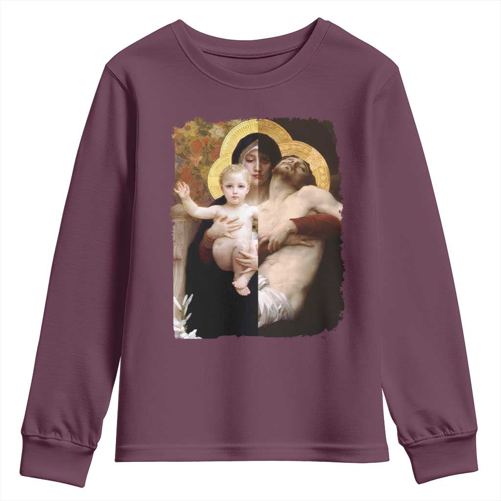 Jesus Christ and Mother Mary William Adolphe Bouguereau Art Youth Sweatshirt