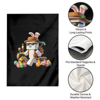 Funny Easter Day Bunny Miner Egg Video Game Garden Flag