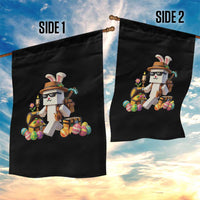 Funny Easter Day Bunny Miner Egg Video Game Garden Flag