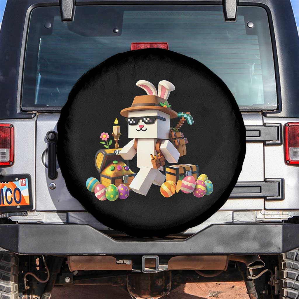 Funny Easter Day Bunny Miner Egg Video Game Spare Tire Cover