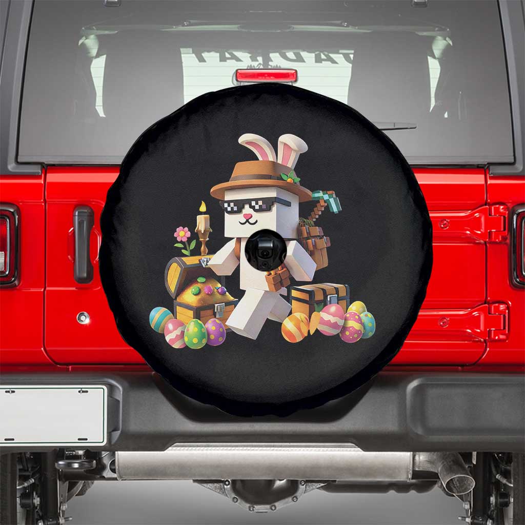 Funny Easter Day Bunny Miner Egg Video Game Spare Tire Cover