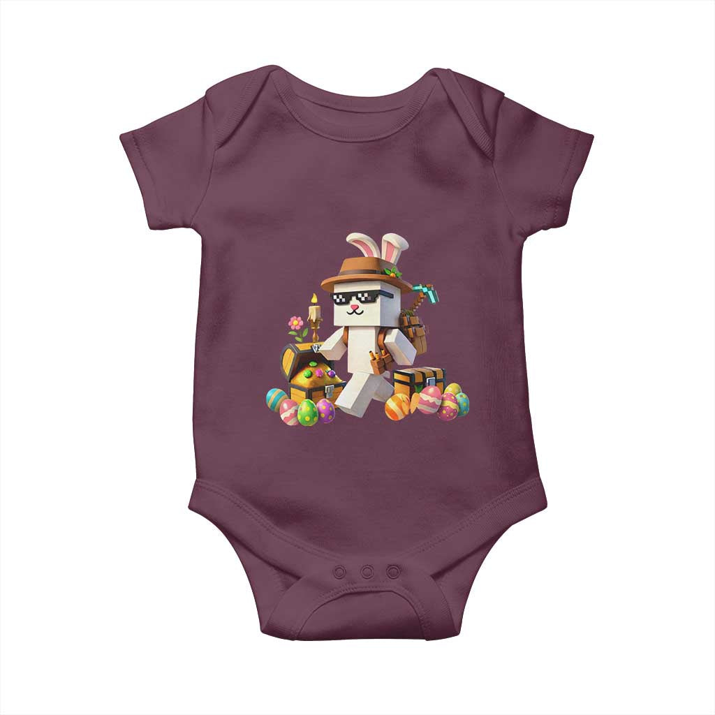 Funny Easter Day Bunny Miner Egg Video Game Baby Onesie