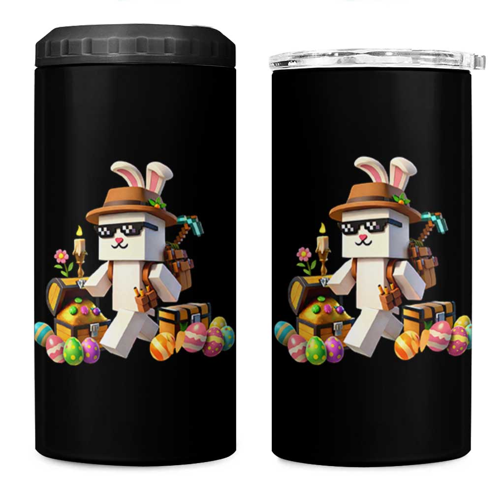 Funny Easter Day Bunny Miner Egg Video Game 4 in 1 Can Cooler Tumbler