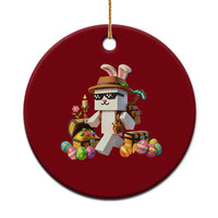 Funny Easter Day Bunny Miner Egg Video Game Ceramic Ornament