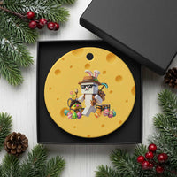 Funny Easter Day Bunny Miner Egg Video Game Ceramic Ornament