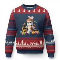Funny Easter Day Bunny Miner Egg Video Game Ugly Christmas Sweater