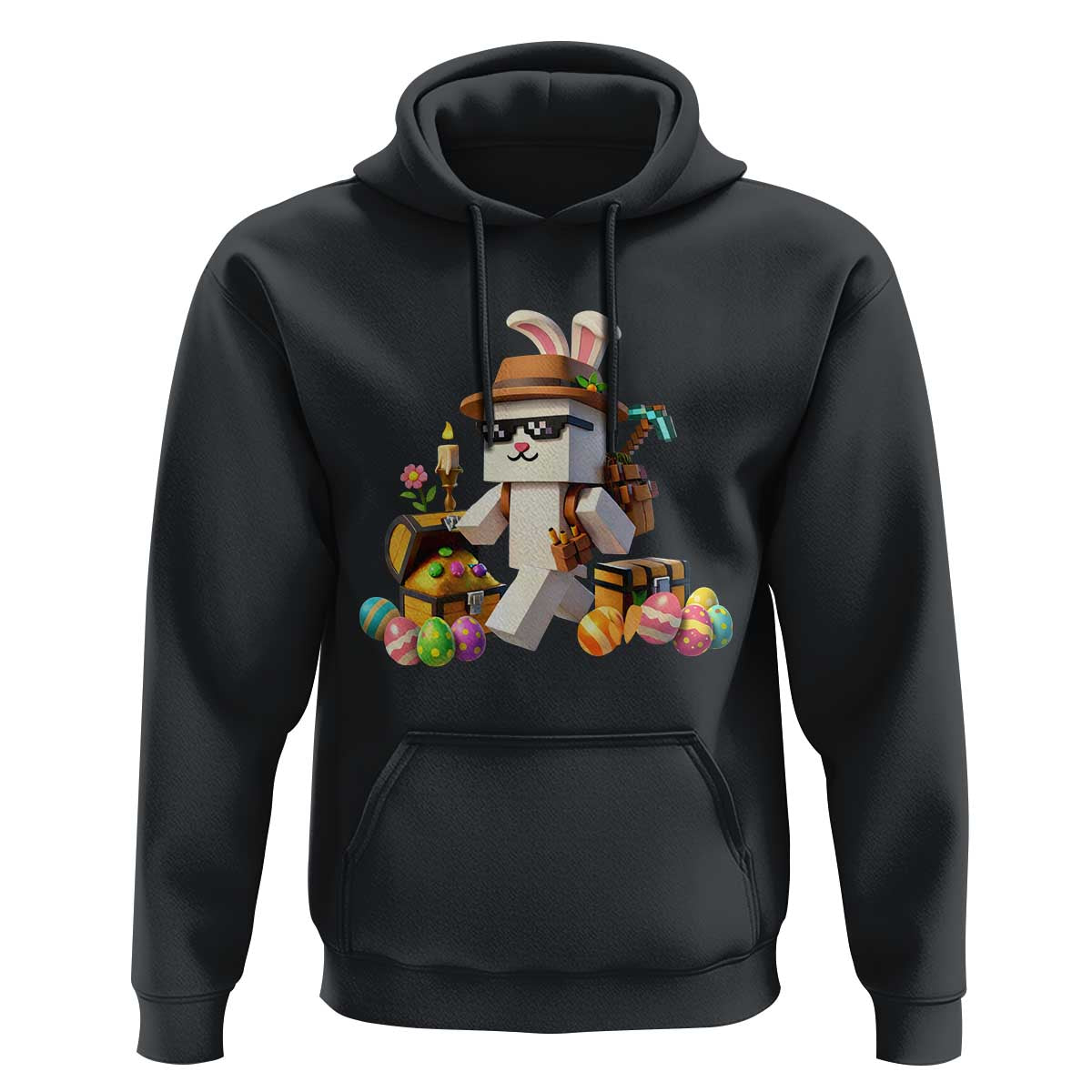 Funny Easter Day Bunny Miner Egg Video Game Hoodie