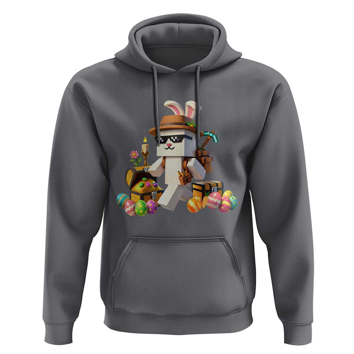 Funny Easter Day Bunny Miner Egg Video Game Hoodie
