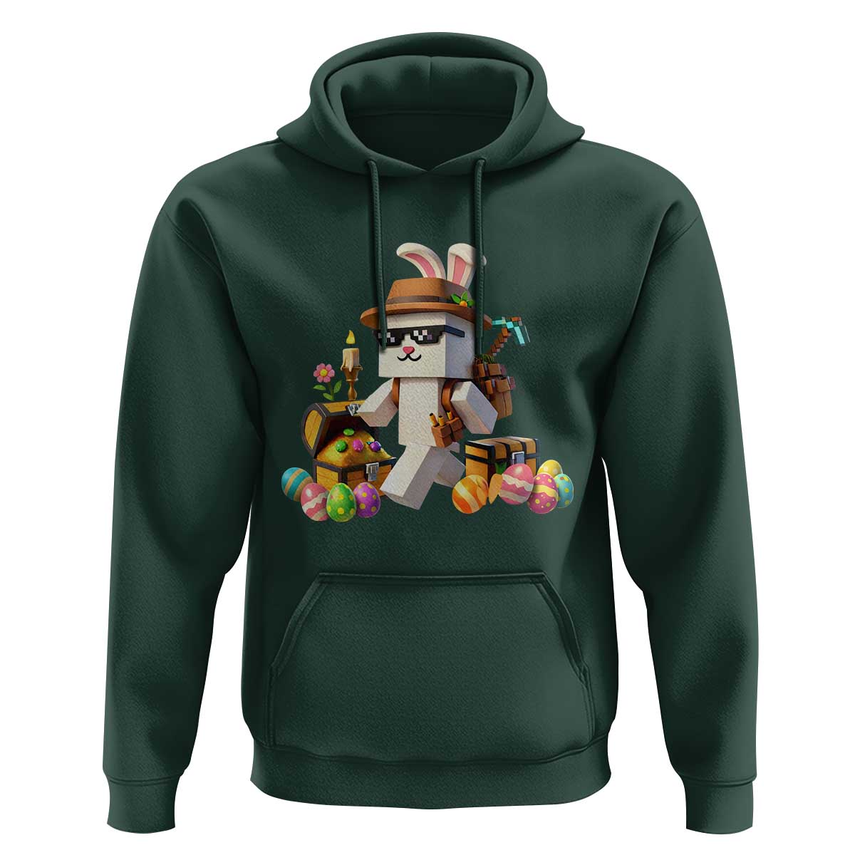 Funny Easter Day Bunny Miner Egg Video Game Hoodie