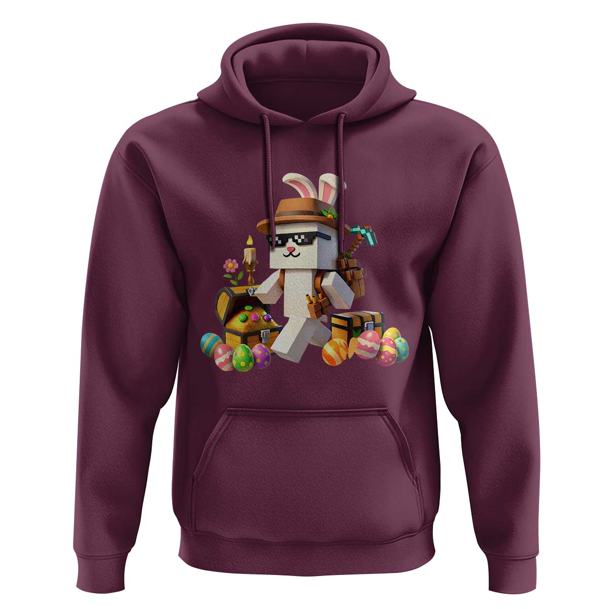 Funny Easter Day Bunny Miner Egg Video Game Hoodie