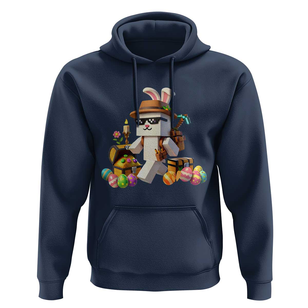 Funny Easter Day Bunny Miner Egg Video Game Hoodie