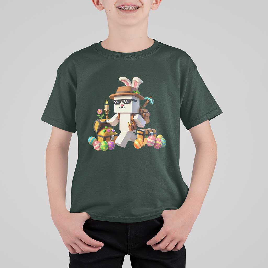 Funny Easter Day Bunny Miner Egg Video Game T Shirt For Kid