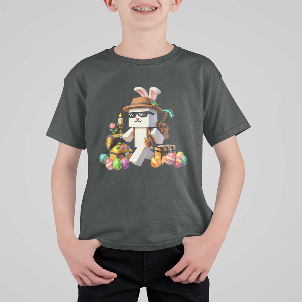 Funny Easter Day Bunny Miner Egg Video Game T Shirt For Kid