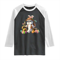 Funny Easter Day Bunny Miner Egg Video Game Raglan Shirt