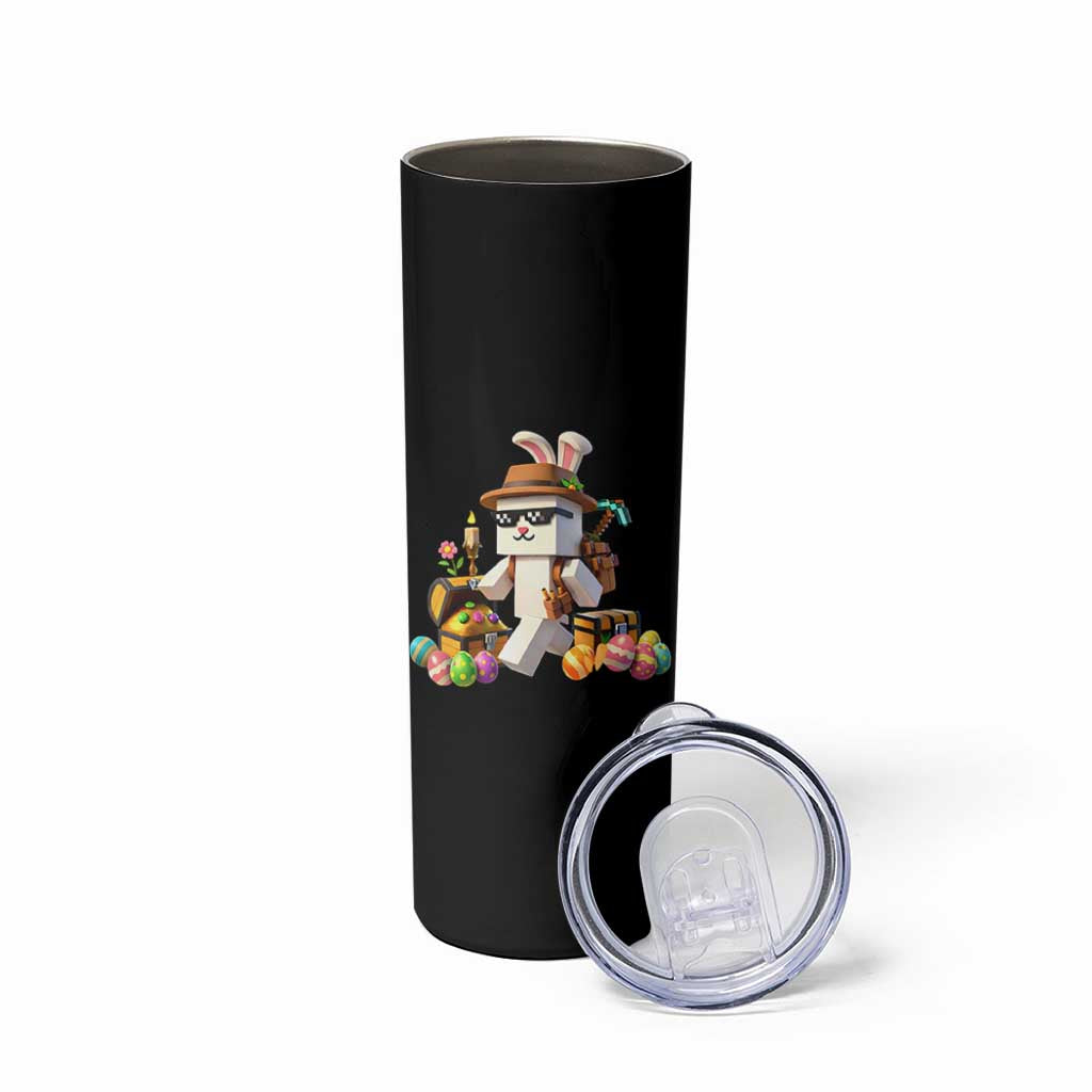Funny Easter Day Bunny Miner Egg Video Game Skinny Tumbler