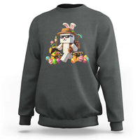 Funny Easter Day Bunny Miner Egg Video Game Sweatshirt