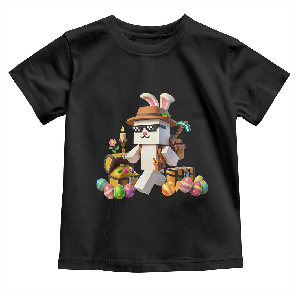 Funny Easter Day Bunny Miner Egg Video Game Toddler T Shirt