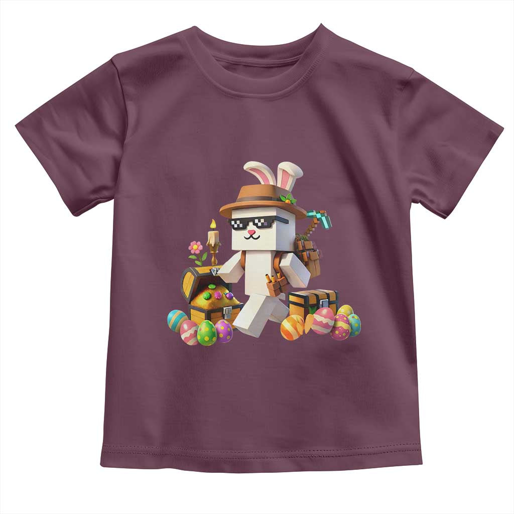 Funny Easter Day Bunny Miner Egg Video Game Toddler T Shirt