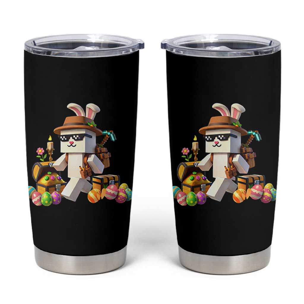 Funny Easter Day Bunny Miner Egg Video Game Tumbler Cup