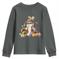 Funny Easter Day Bunny Miner Egg Video Game Youth Sweatshirt