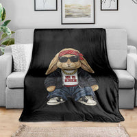 Hip Hop Easter Bunny He is Risen Jesus Religious Christian Throw Blanket