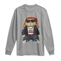 Hip Hop Easter Bunny He is Risen Jesus Religious Christian Long Sleeve Shirt