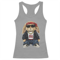 Hip Hop Easter Bunny He is Risen Jesus Religious Christian Racerback Tank Top