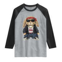 Hip Hop Easter Bunny He is Risen Jesus Religious Christian Raglan Shirt