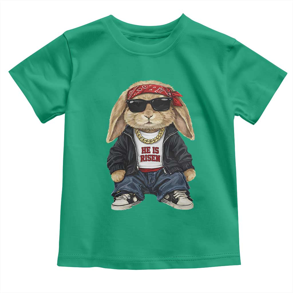 Hip Hop Easter Bunny He is Risen Jesus Religious Christian Toddler T Shirt