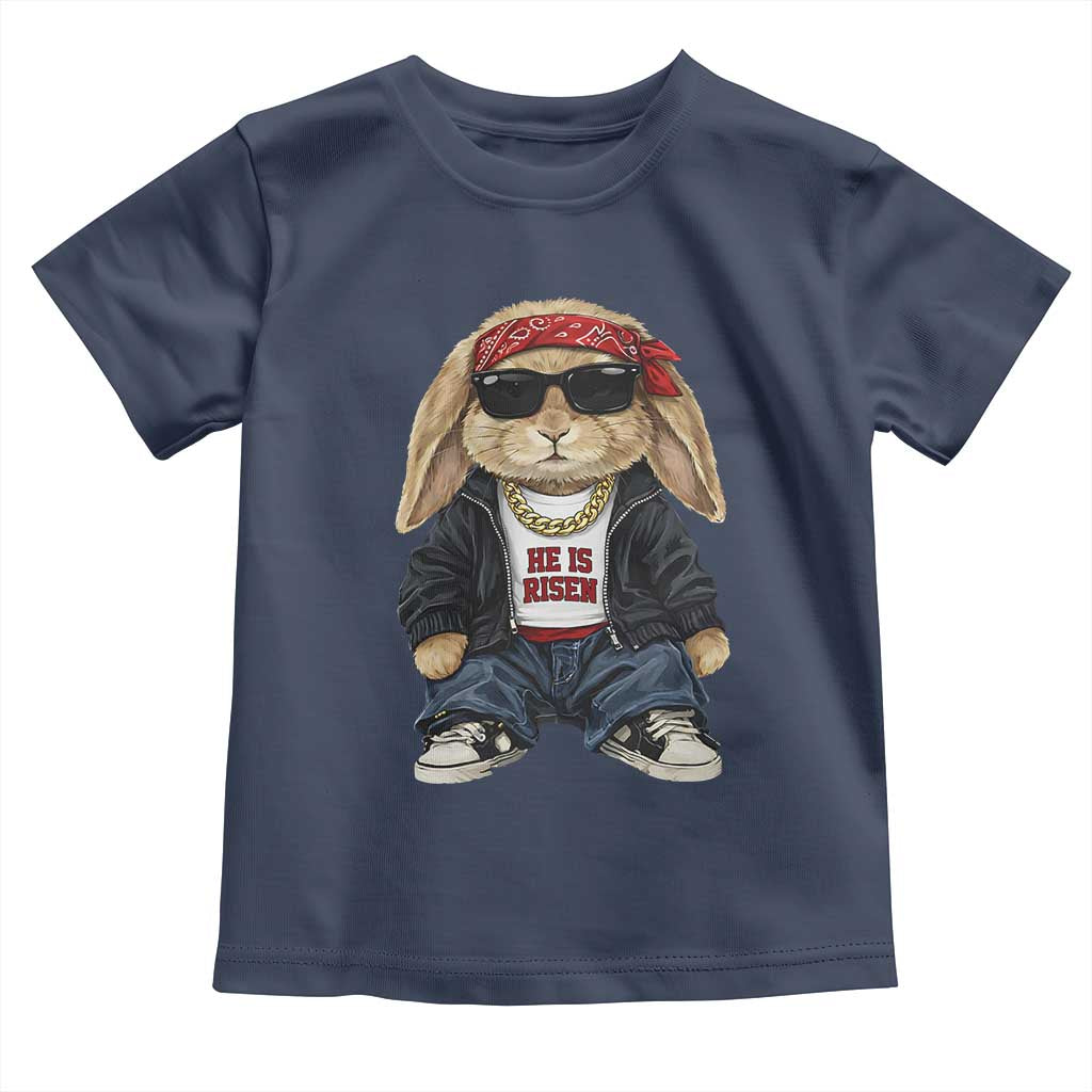 Hip Hop Easter Bunny He is Risen Jesus Religious Christian Toddler T Shirt