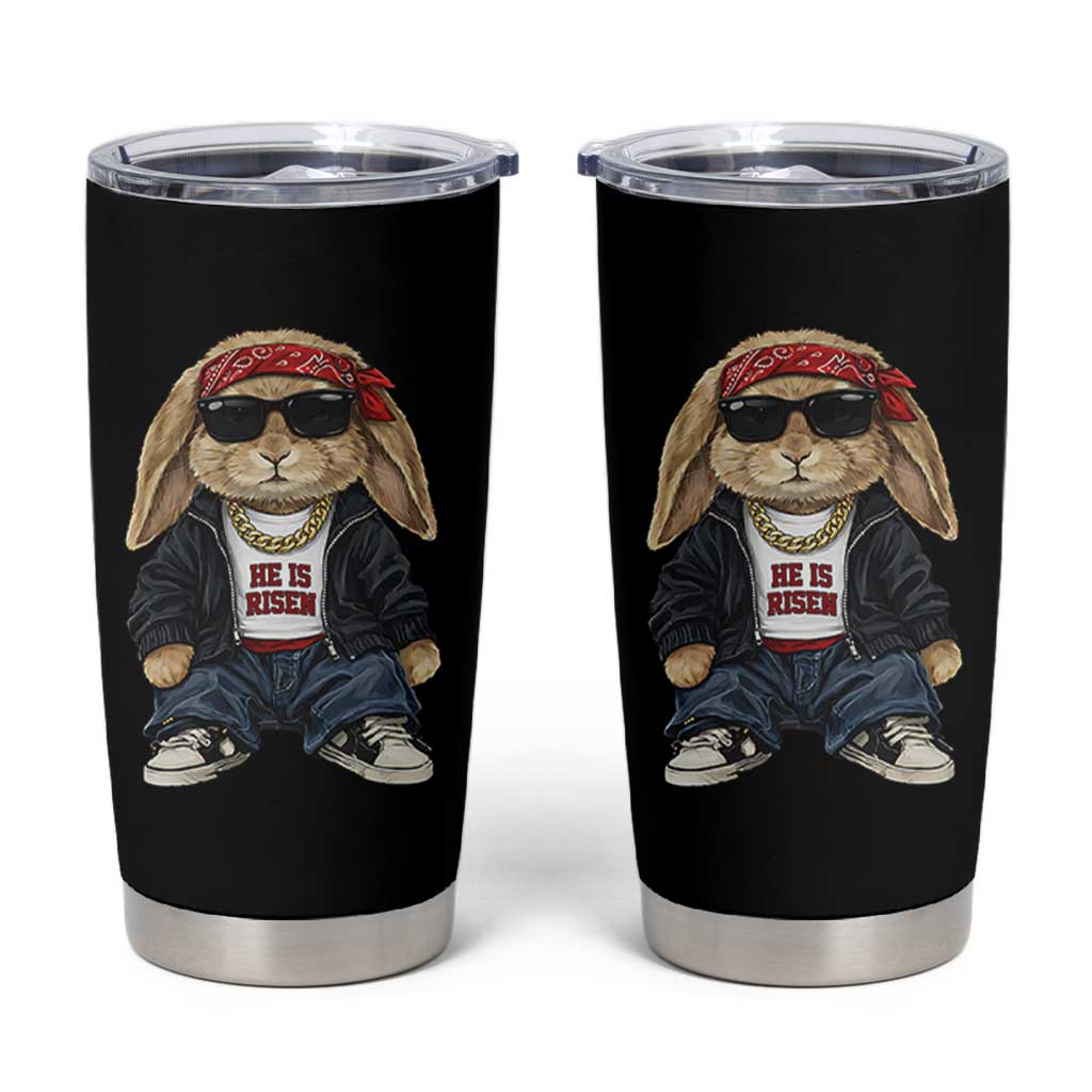 Hip Hop Easter Bunny He is Risen Jesus Religious Christian Tumbler Cup