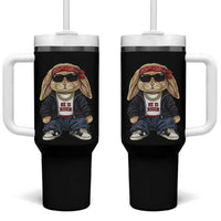 Hip Hop Easter Bunny He is Risen Jesus Religious Christian Tumbler With Handle