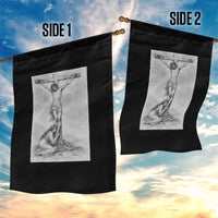 Jesus and St Mary Magdalene At The Cross Garden Flag Vintage Catholic Lent