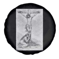 Jesus and St Mary Magdalene At The Cross Spare Tire Cover Vintage Catholic Lent