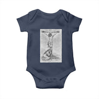Jesus and St Mary Magdalene At The Cross Baby Onesie Vintage Catholic Lent