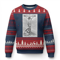 Jesus and St Mary Magdalene At The Cross Ugly Christmas Sweater Vintage Catholic Lent