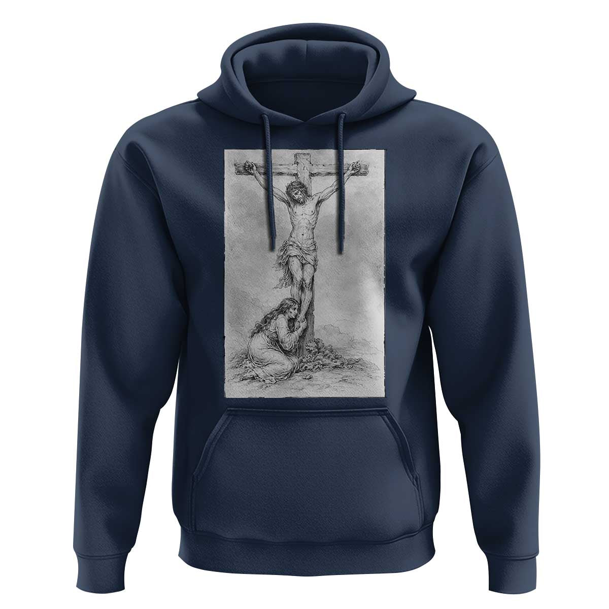 Jesus and St Mary Magdalene At The Cross Hoodie Vintage Catholic Lent