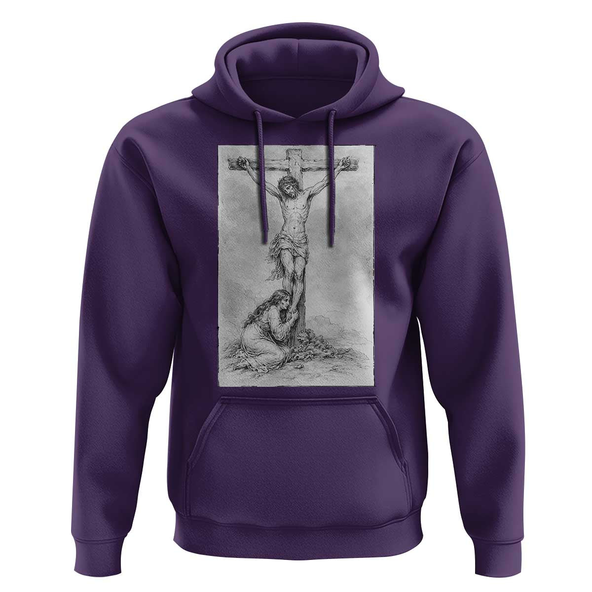Jesus and St Mary Magdalene At The Cross Hoodie Vintage Catholic Lent