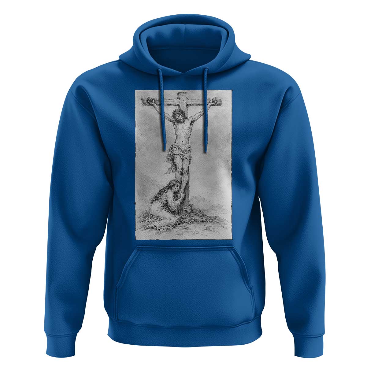 Jesus and St Mary Magdalene At The Cross Hoodie Vintage Catholic Lent