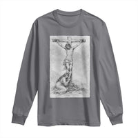Jesus and St Mary Magdalene At The Cross Long Sleeve Shirt Vintage Catholic Lent