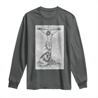 Jesus and St Mary Magdalene At The Cross Long Sleeve Shirt Vintage Catholic Lent
