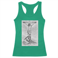 Jesus and St Mary Magdalene At The Cross Racerback Tank Top Vintage Catholic Lent